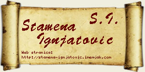 Stamena Ignjatović vizit kartica